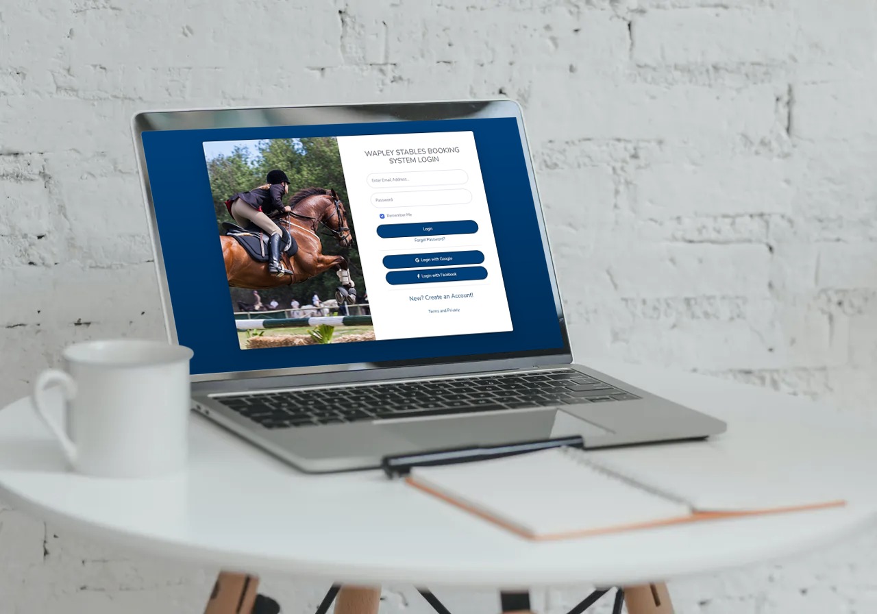 Equestrian Systems horse riding booking system login screenshot